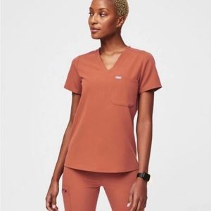 Figs scrub top Terracotta XL